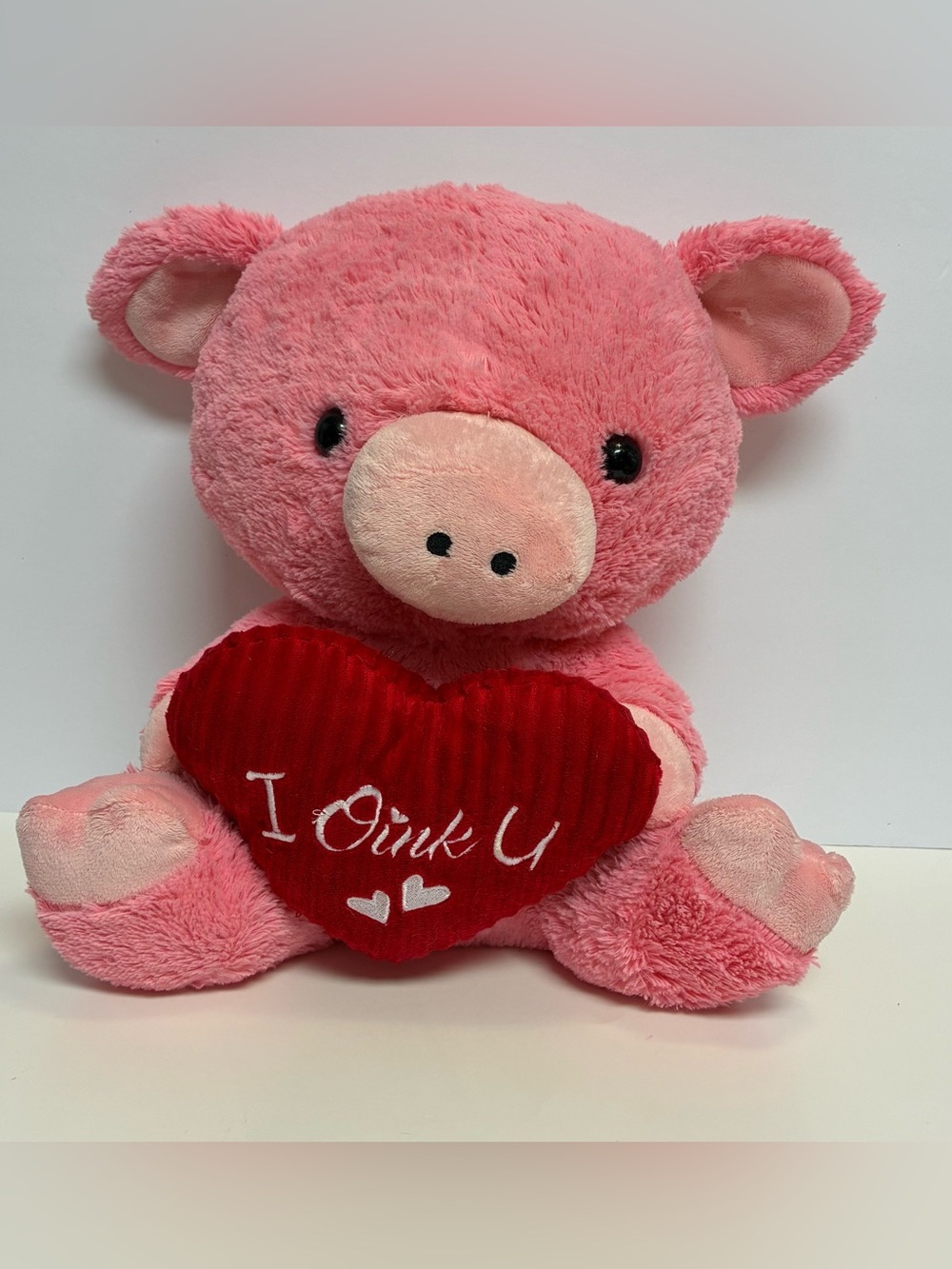 Dan Dee "I Oink You" Pink Pig Plush Piggy Large Stuffed Animal Valentines 14in